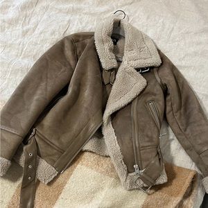 Women’s zara aviation jacket with fur